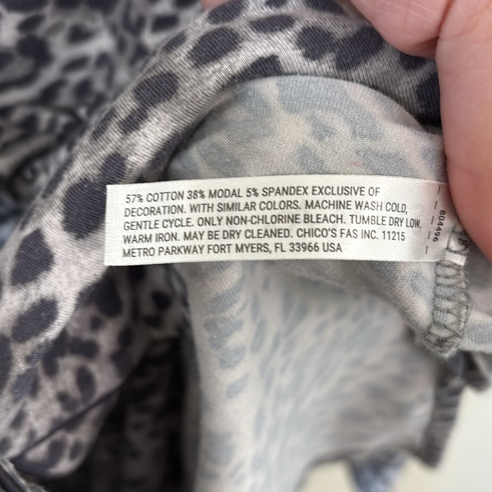 SOMA Embraceable Long Sleeve Pajama Set Spotted Mini Gray Ink Size XL - Picture 8 of 12